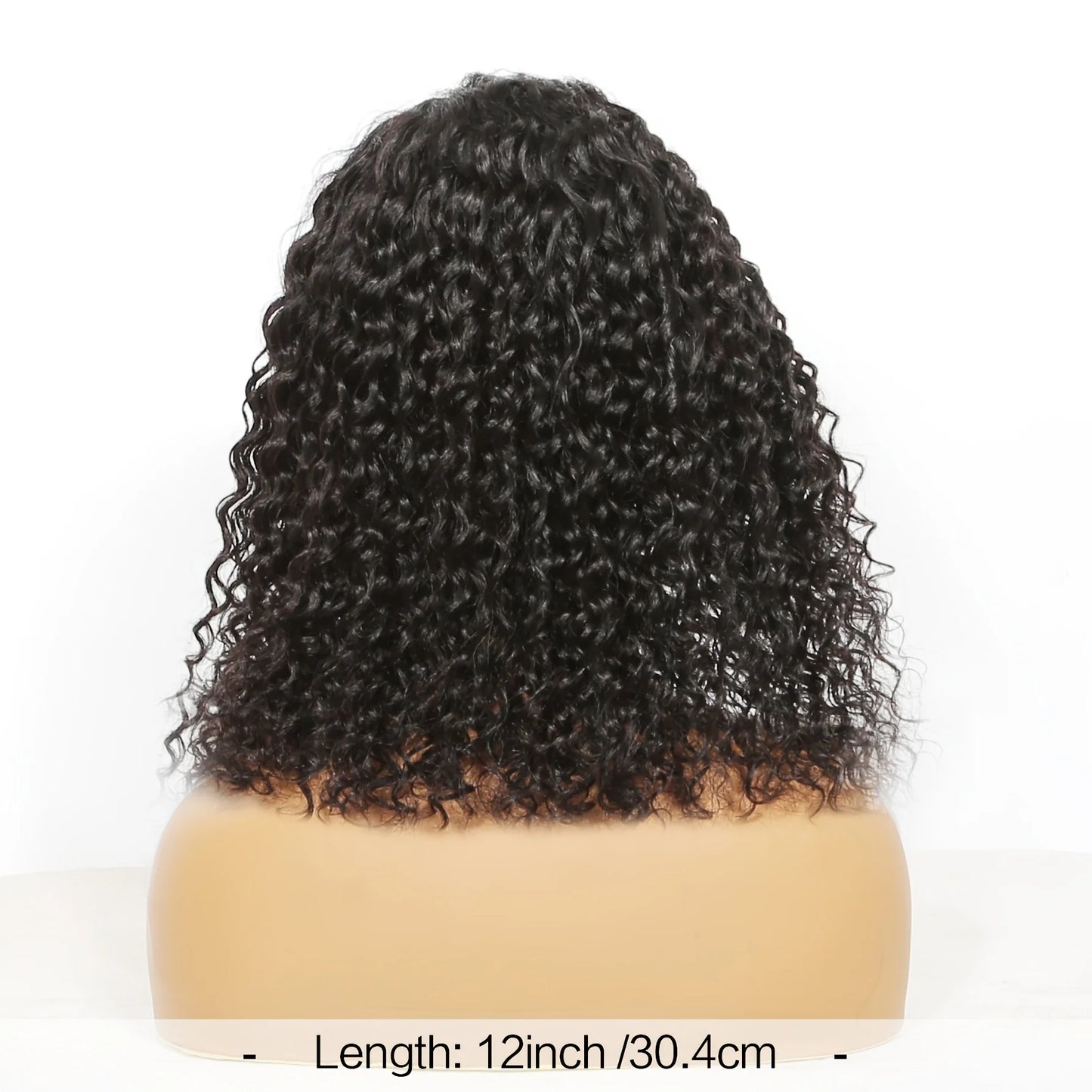 Deep Wave Headband Wig Human Hair Curly Bob Wigs For Women 100% Real Hair Bobo Wigs Full Machine Made Wigs Natural Black Hair