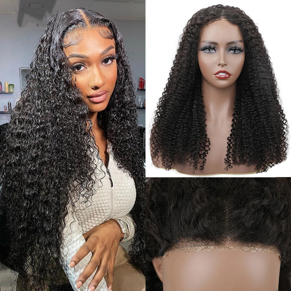 Human hair lace front wig Kinky Curly glueless preplucked human wigs ready to go Yawawe Wear Go wig