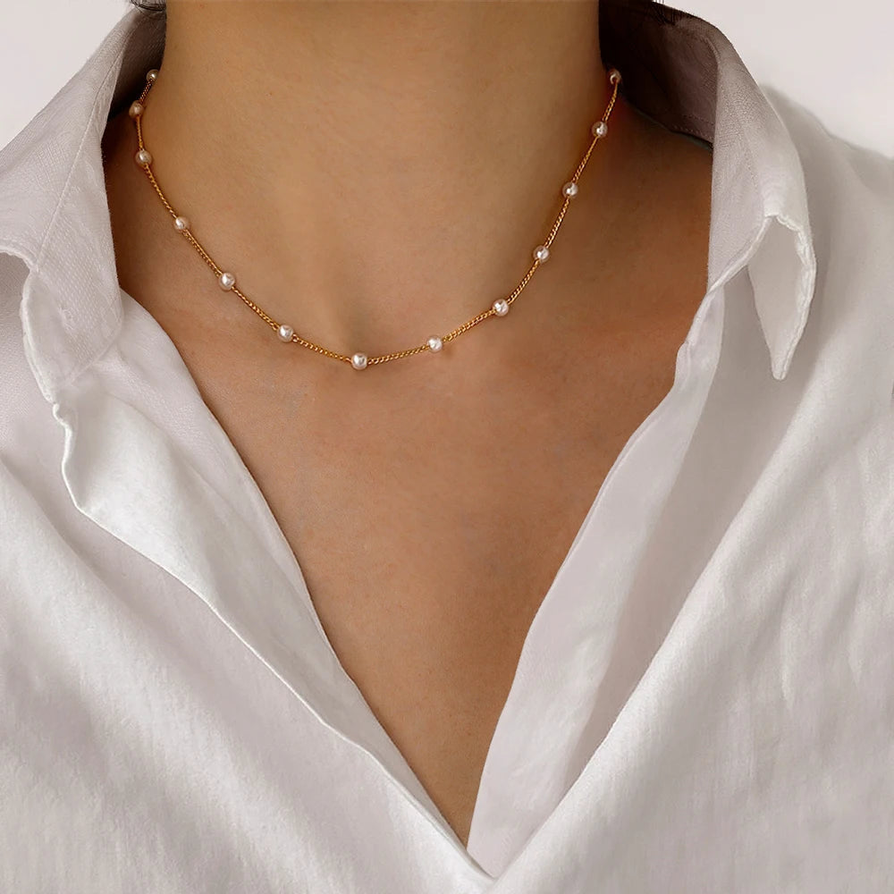 Beads Jewelry Set Women's Necklace Bracelet Set Fashion Trendy Short Choker Jewelry Gift for Friend Wholesale Dropshipping