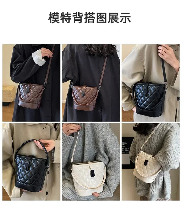 Women's Handbag - Square Design, Retro-Chic Luxury Style, Premium Leather Craftsmanship, Convertible Single-Shoulder Style