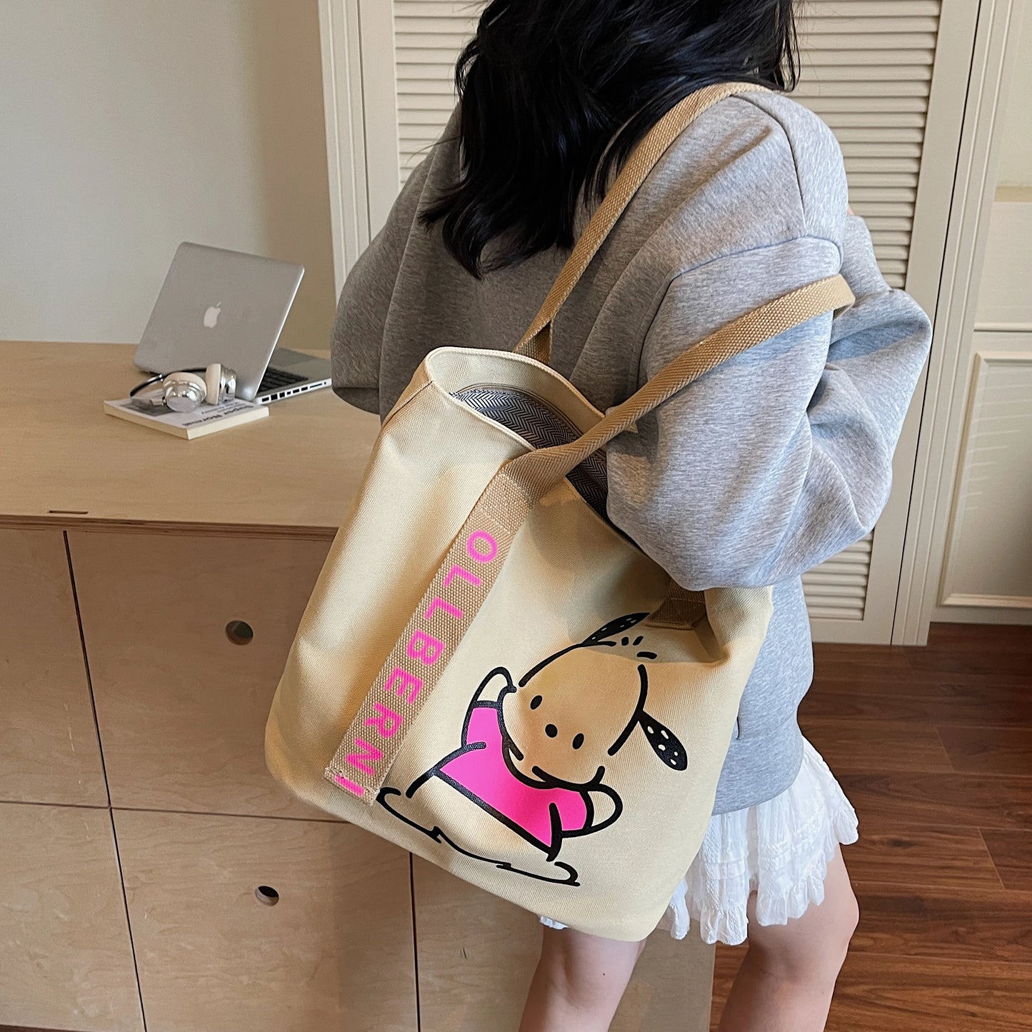Handbag. Bags women handbags ladies.Cartoon canvas bag women's new large-capacity handbag leisure commuter tote bag make-up bag