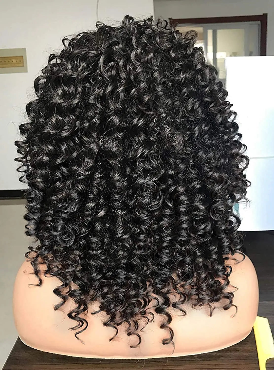 Curly Synthetic Wigs for Women Kinky Curly Headband Wig Synthetic Fiber Natural Looking Glueless Hair for Daily Wear Cosplay
