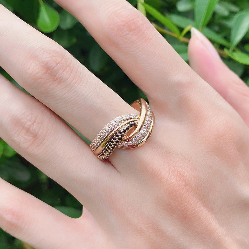 Luxury Wedding Ring for Women Elegant Real 18k Rose Gold Original Jewelry Gift Anillos De Para Mujer Oro 18 K Fine Jewelry