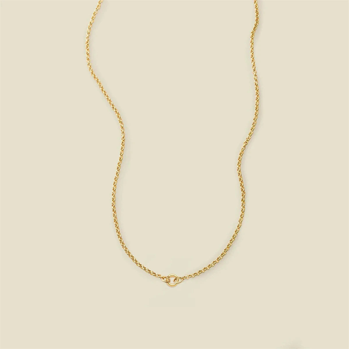 New DIY Basic Flexible Chain Complete Round Elliptical Necklace Electroplated 18K Gold Color Preserving
