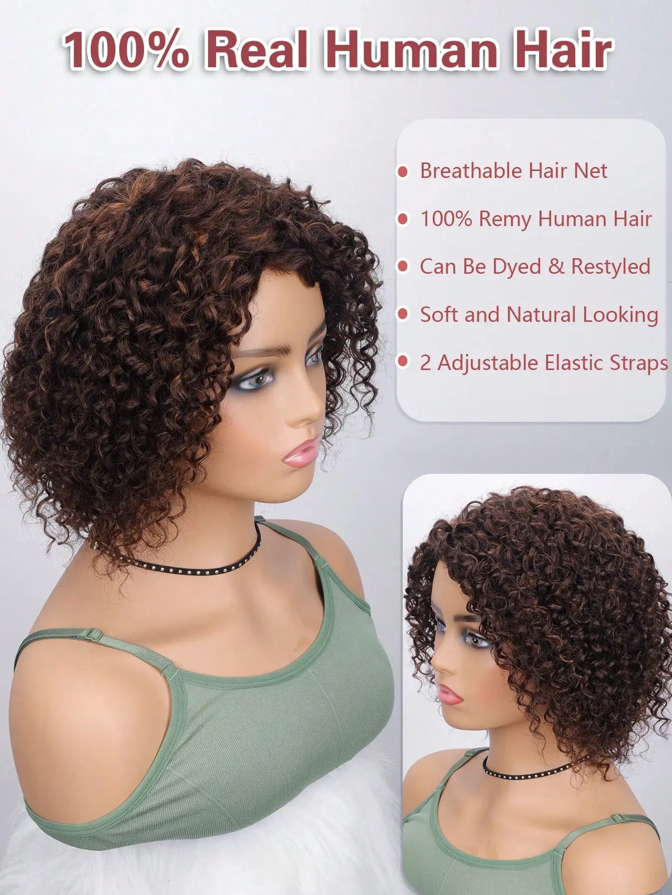 Kinky Curly Wigs Short Curly Wigs Human Hair For Women Brazilian Remy Human Hair Wig Short Hair Full Machine Made Wig Human Hair