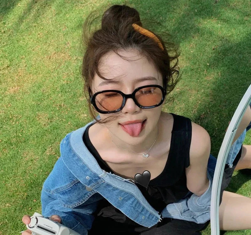 2022 New Fashion Vintage Sunglasses Women Brand Designer Retro Rectangle Sun Glasses Female Ins Popular ellipse Square Eyewear