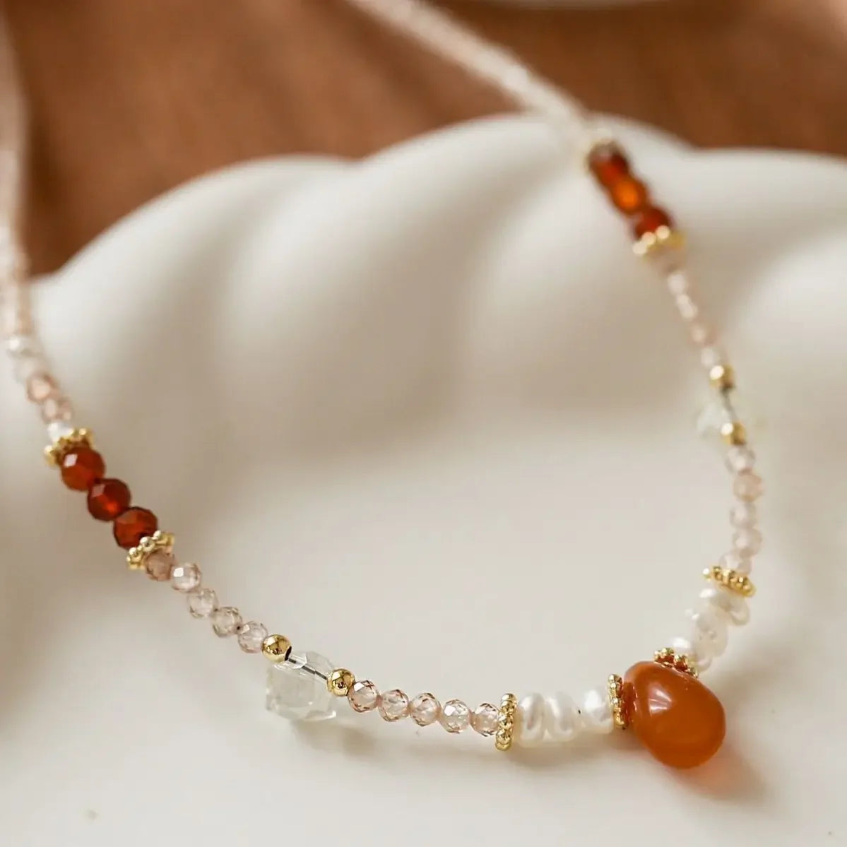 Natural Pearls Necklaces Bracelets Set Women Girls Black Crystal Agate Lazurite Zircon Collarbone Chain Necklace Jewelry Gift
