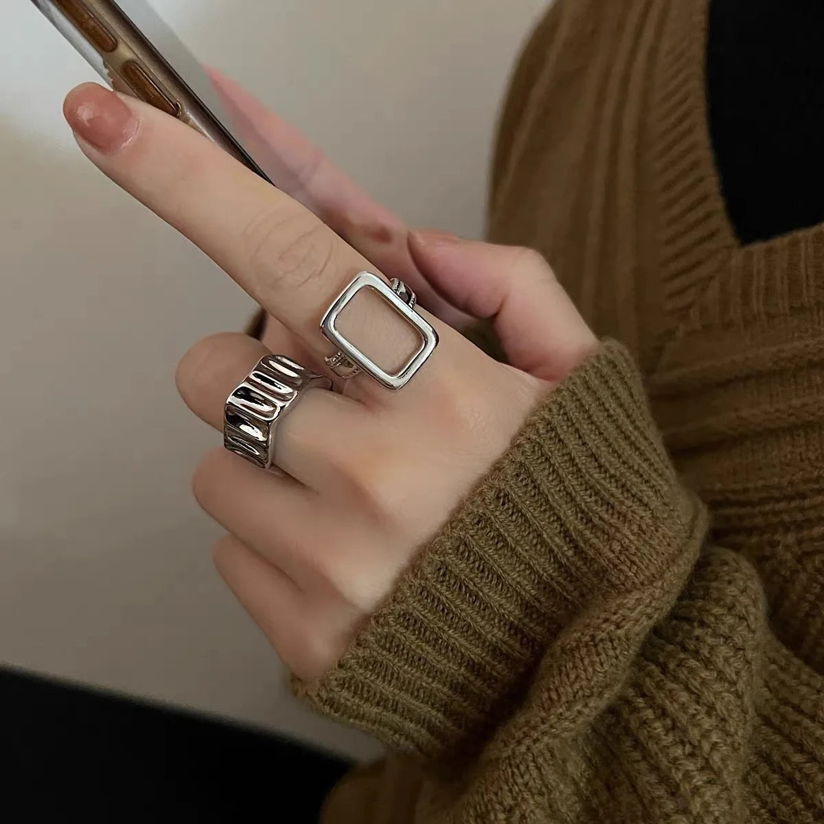 Women's Ring Simple Star Ring Open Mouth Adjustable Awning Send Girlfriend Girlfriends Gift Jewellery Jewellery