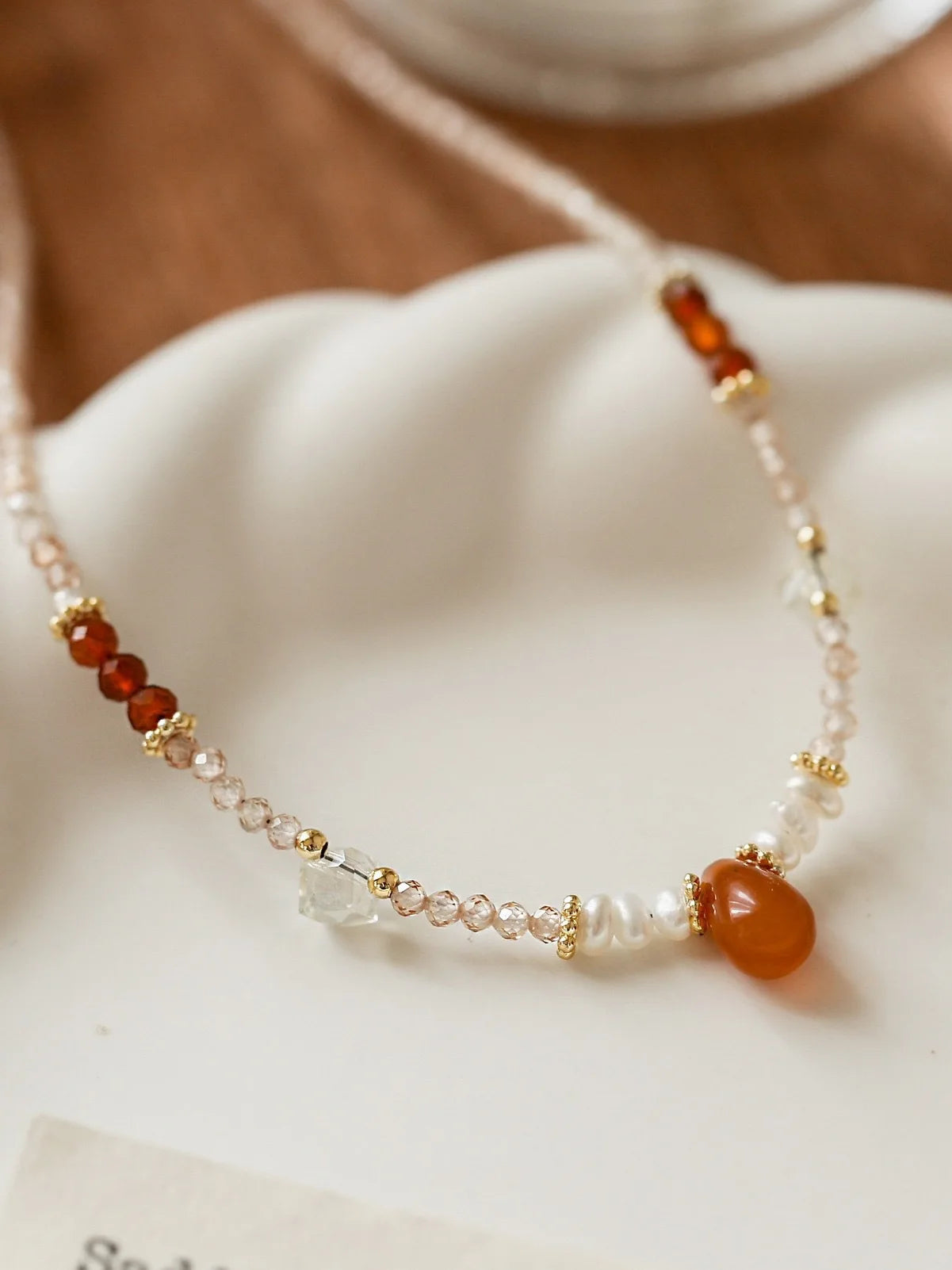 Natural Pearls Necklaces Bracelets Set Women Girls Black Crystal Agate Lazurite Zircon Collarbone Chain Necklace Jewelry Gift