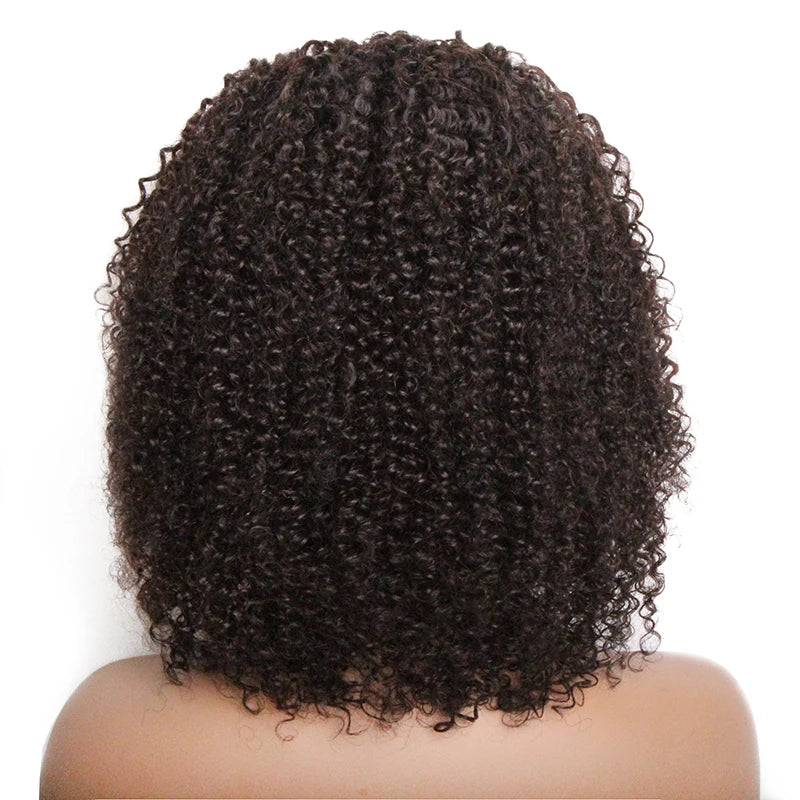 Human Hair Headband Wig Short Curly Human Hair Wigs Full Machine Made Indian Remy Human Hair Wigs For Black Women 180% Density