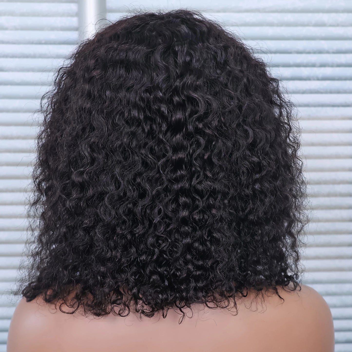 Deep Curly Short Bob Wig 13x4 Transparent Lace Frontal 200 Density Natural Black Water Wave Brazilian Human Hair Wigs for Women