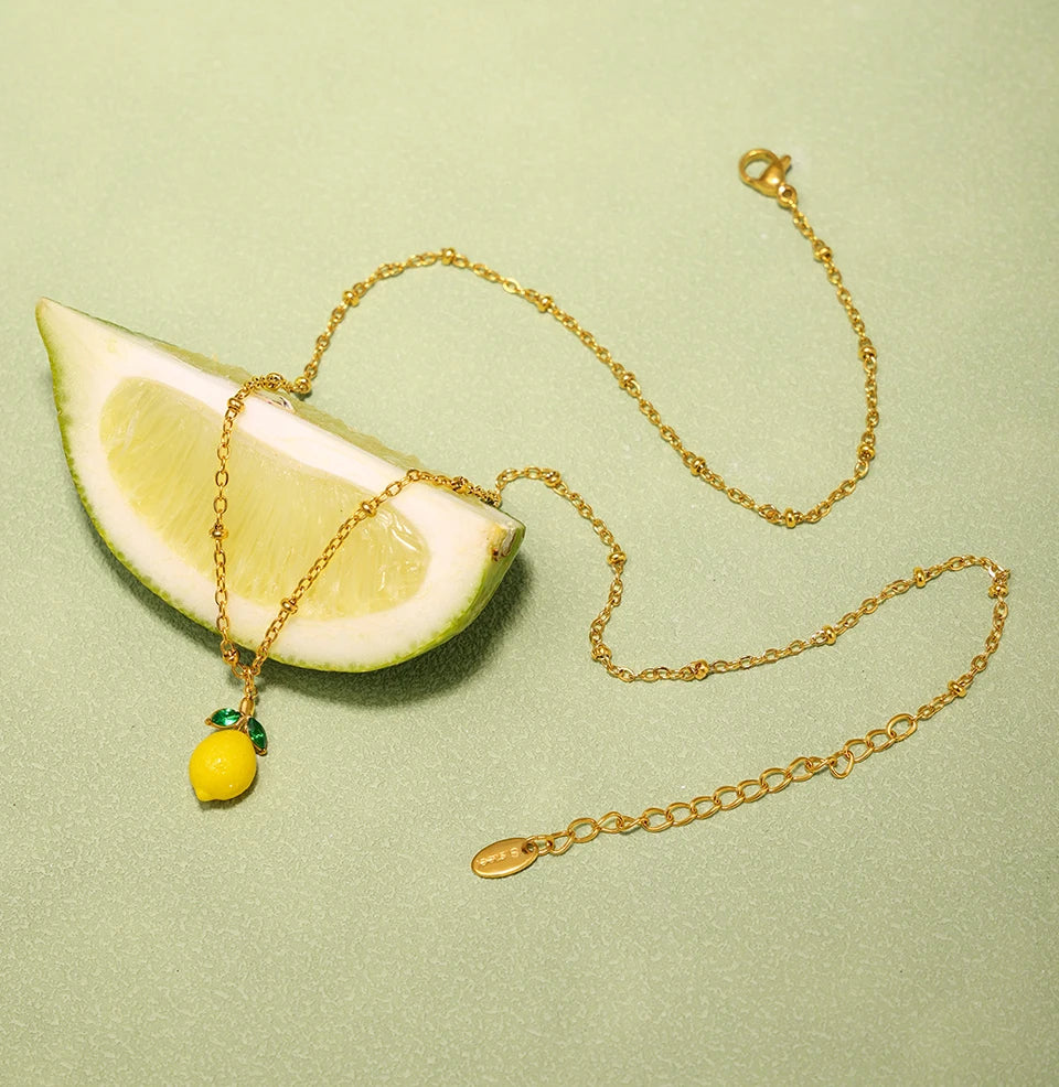 Handmade Beaded Necklace Matching Bracelet Earrings With Lemon Pendant Charms Shell Beads Necklaces Bracelets Earring For Women