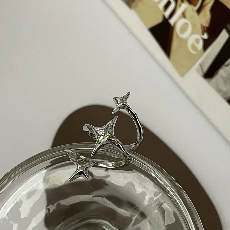 Women's Ring Simple Star Ring Open Mouth Adjustable Awning Send Girlfriend Girlfriends Gift Jewellery Jewellery