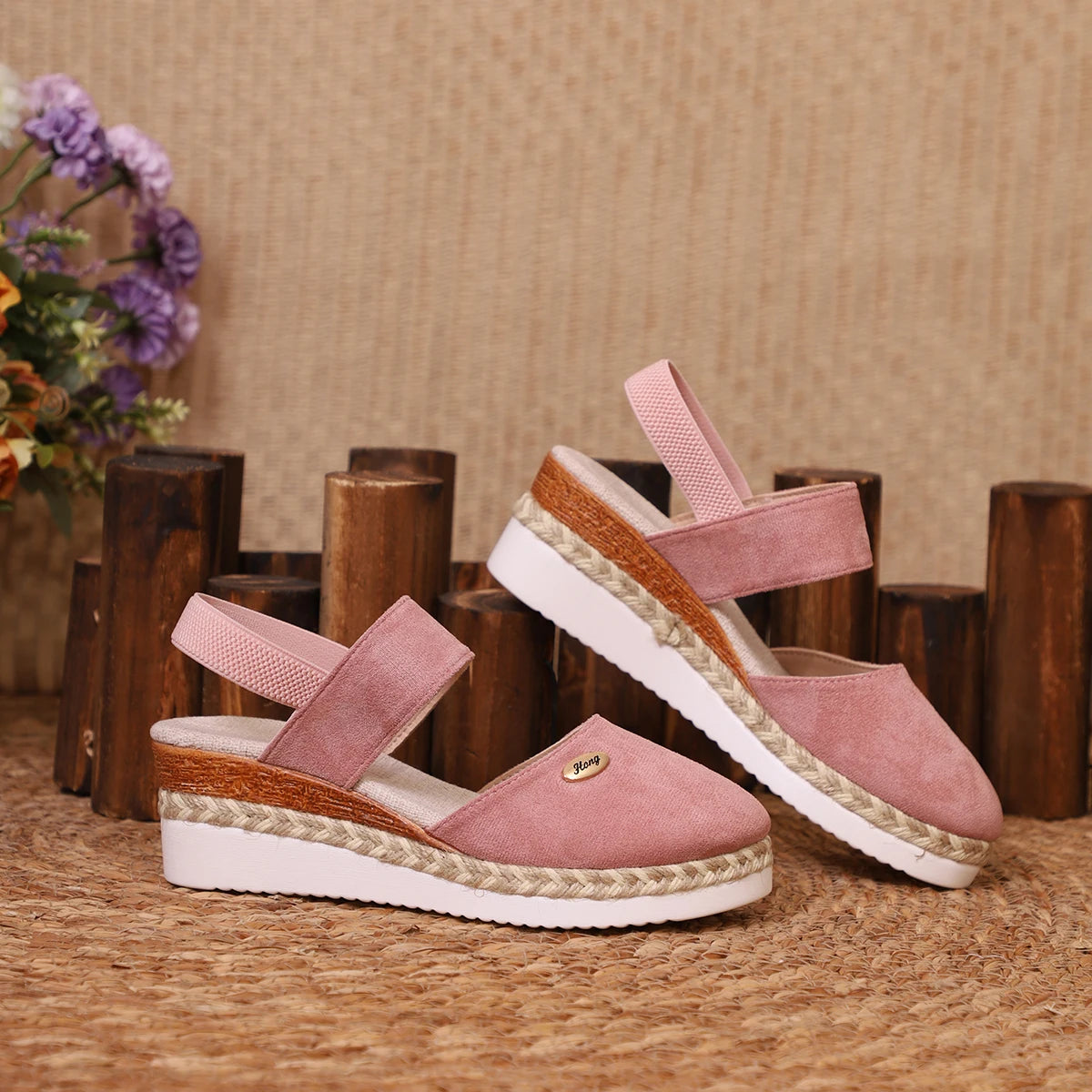 Women's Shoes 2024 Brand Closed Toe Women's Sandals Hot Sale Casual Sandals Women Round Toe Slip on Wedges Platform Shoes Ladies