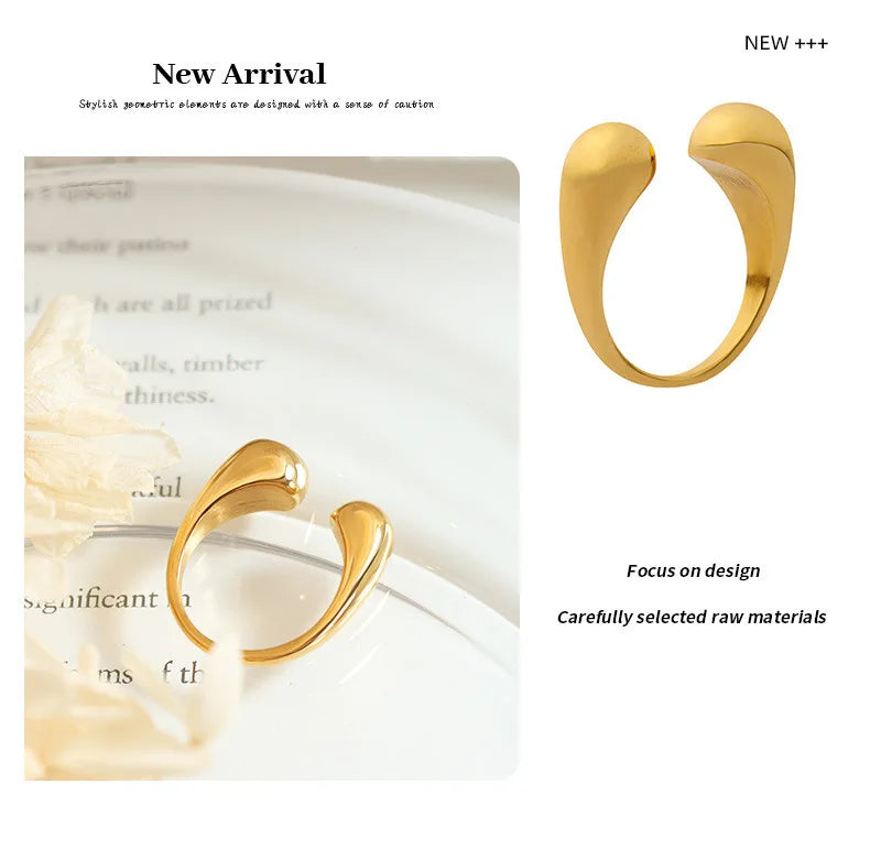 Women's Ring INS Minimalist Unique Open Design Adjustable Plain Circle Sense of Design Versatile Jewelry Accessories