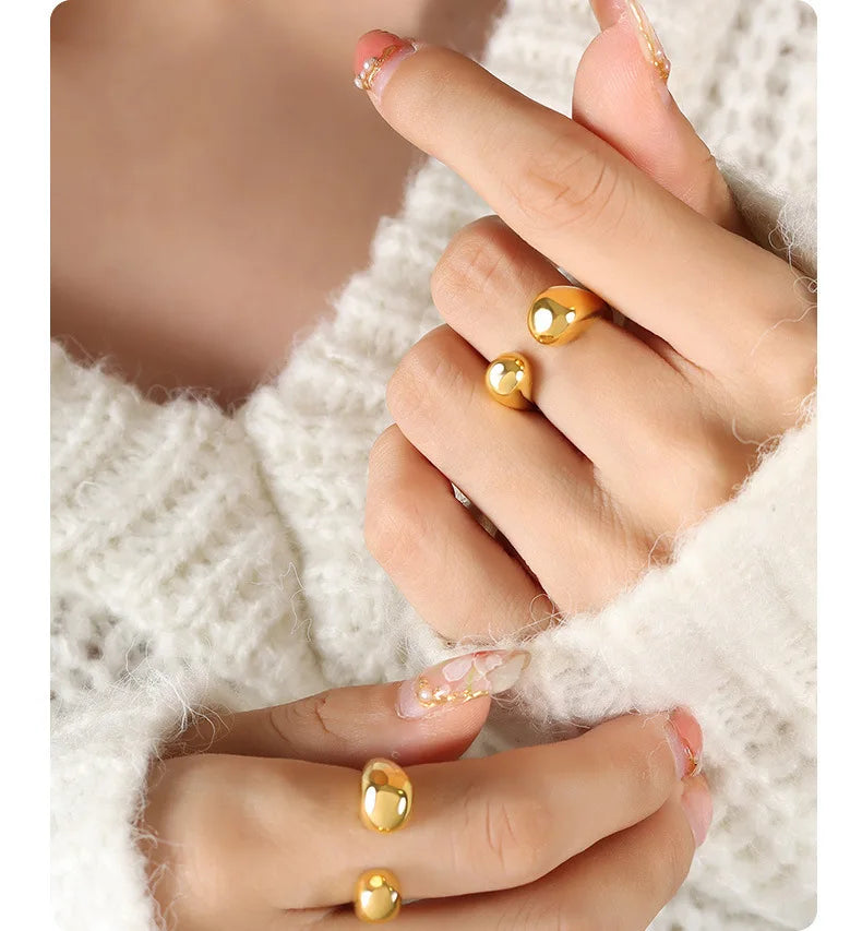 Women's Ring INS Minimalist Unique Open Design Adjustable Plain Circle Sense of Design Versatile Jewelry Accessories