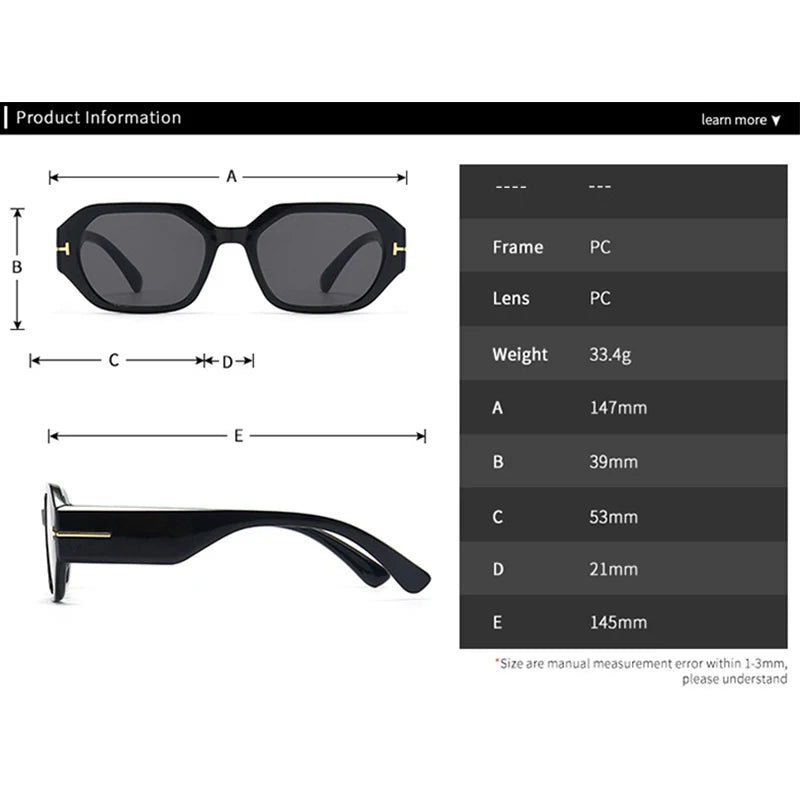 Women Luxury Fashion Square Sunglasses Woman Retro Black Eyewear Shades UV400 Men Trending Sun Glasses Gafas De Sol