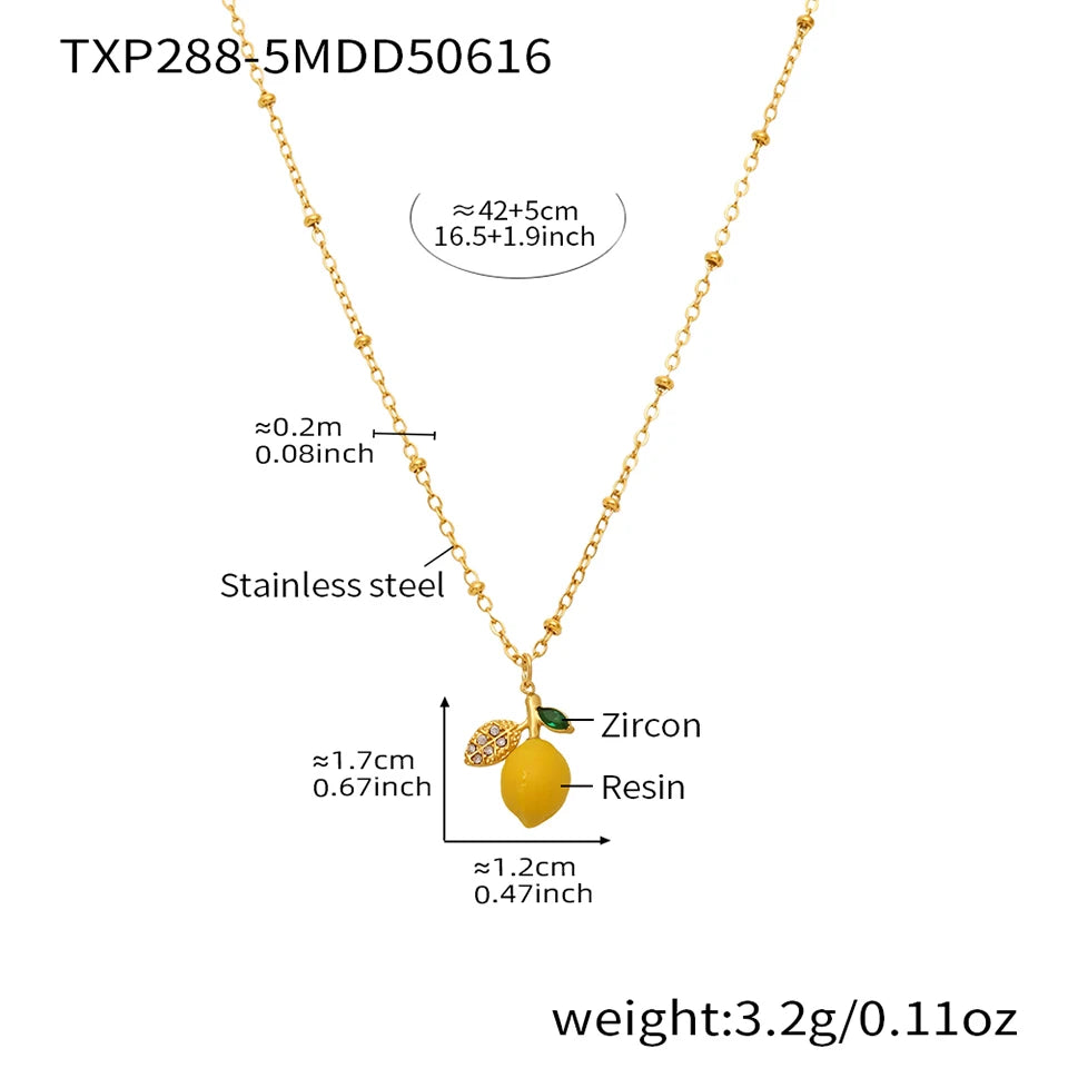 Handmade Beaded Necklace Matching Bracelet Earrings With Lemon Pendant Charms Shell Beads Necklaces Bracelets Earring For Women