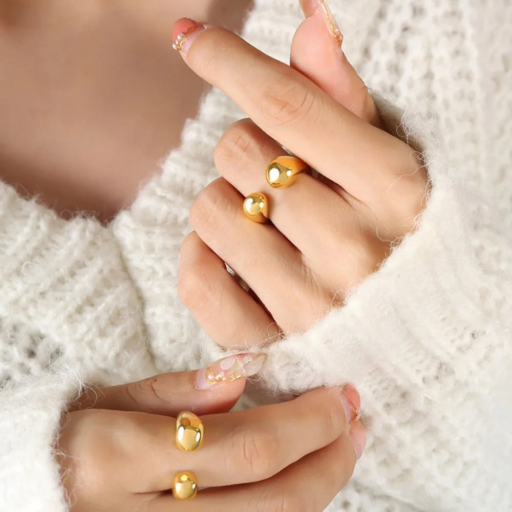 Women's Ring INS Minimalist Unique Open Design Adjustable Plain Circle Sense of Design Versatile Jewelry Accessories