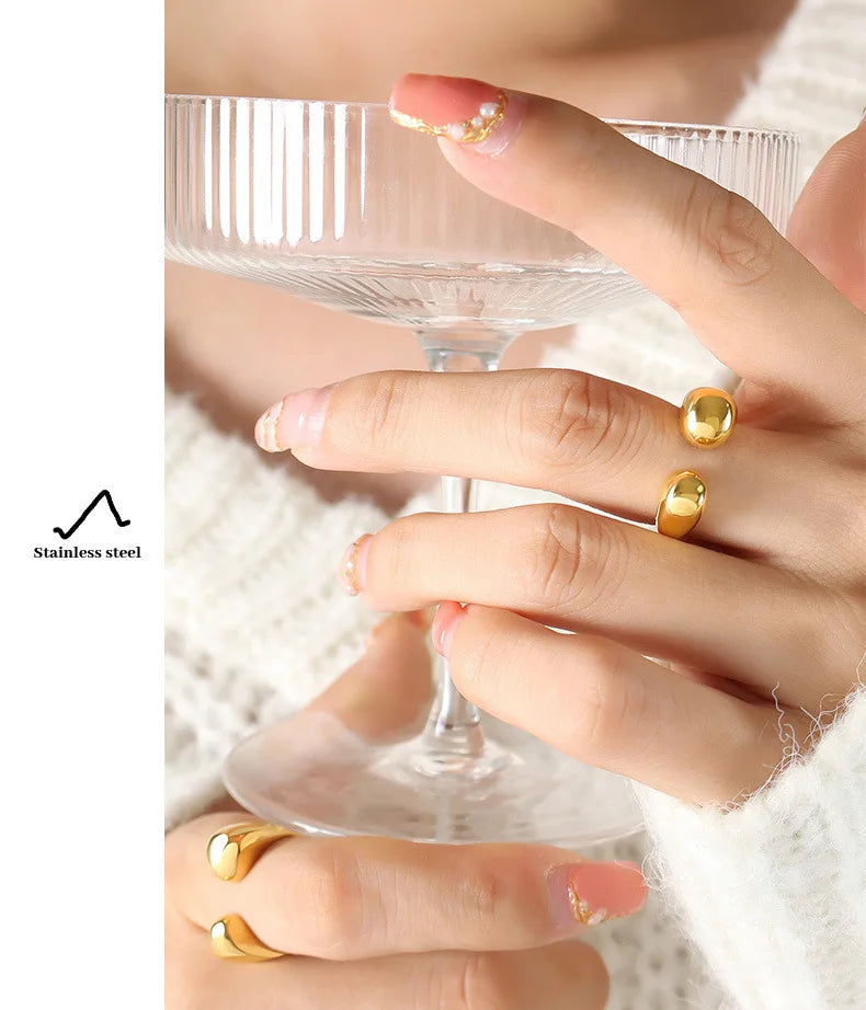 Women's Ring INS Minimalist Unique Open Design Adjustable Plain Circle Sense of Design Versatile Jewelry Accessories