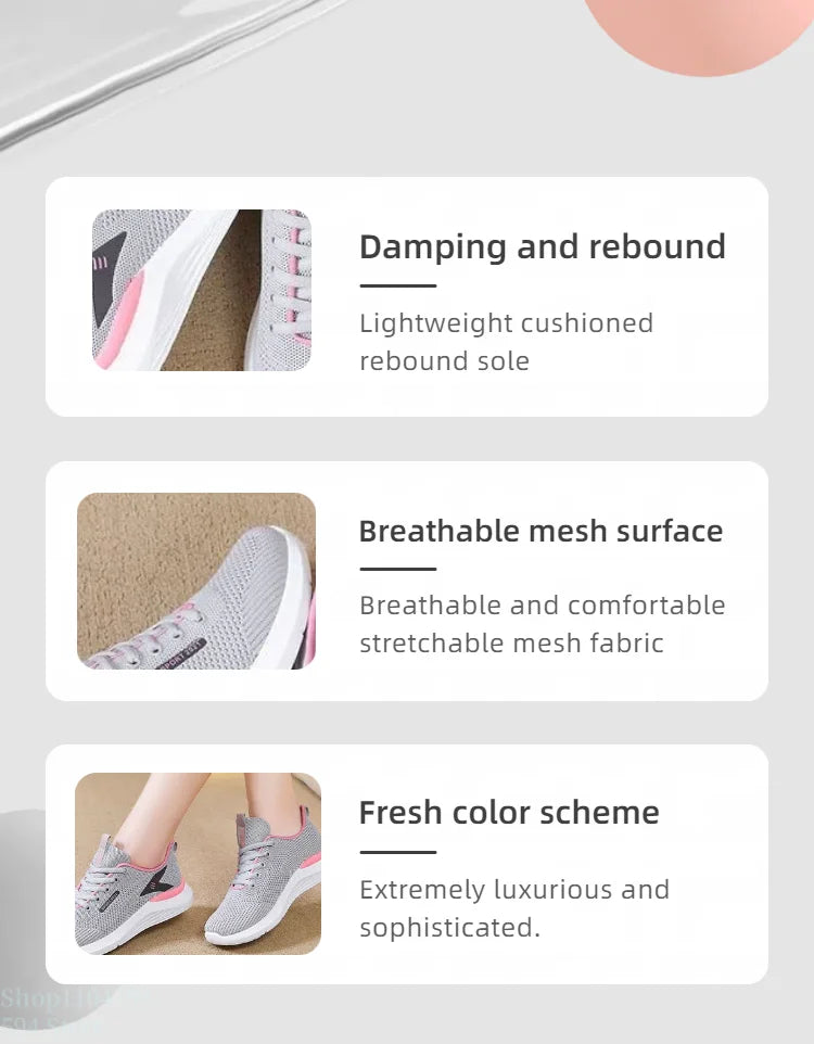 The women's walking shoes have a soft and slip-resistant sole making them perfect for stylish runners.Breathable and comfortable