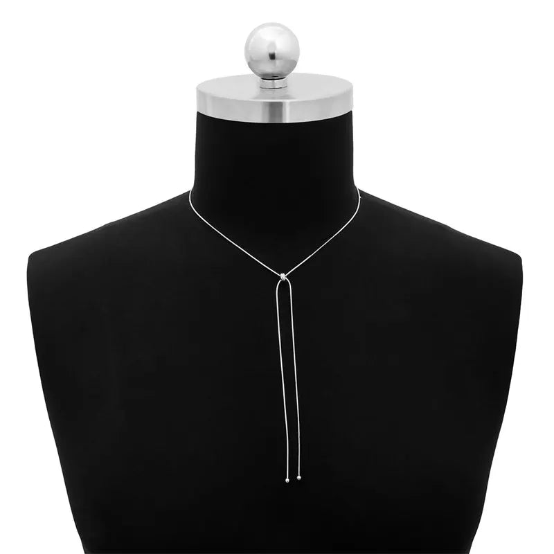 Simple Long Tassel Chain Necklace for Women Trendy Adjustable Choker Necklace 2024 Fashion Jewelry Chain On The Neck Girls Gifts