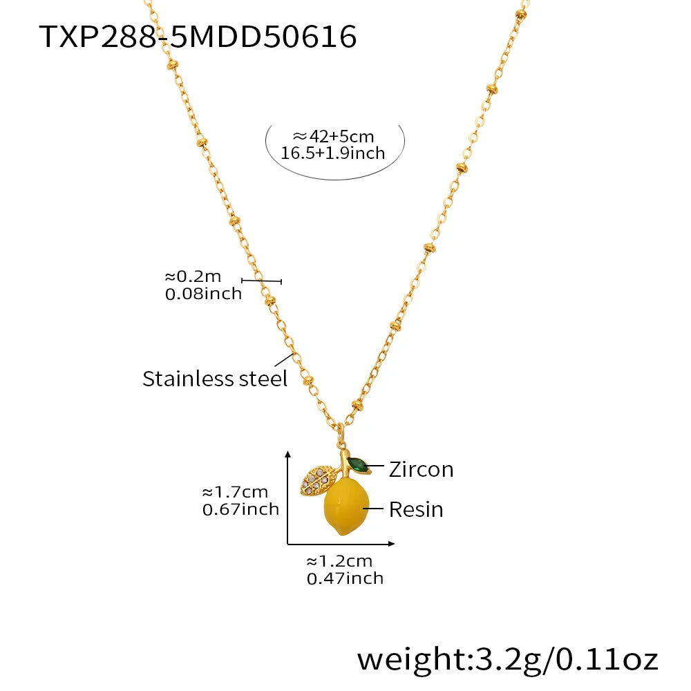 Handmade Beaded Necklace Matching Bracelet Earrings With Lemon Pendant Charms Shell Beads Necklaces Bracelets Earring For Women