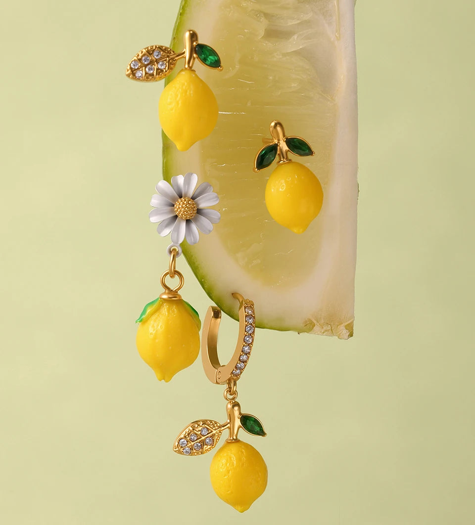 Handmade Beaded Necklace Matching Bracelet Earrings With Lemon Pendant Charms Shell Beads Necklaces Bracelets Earring For Women