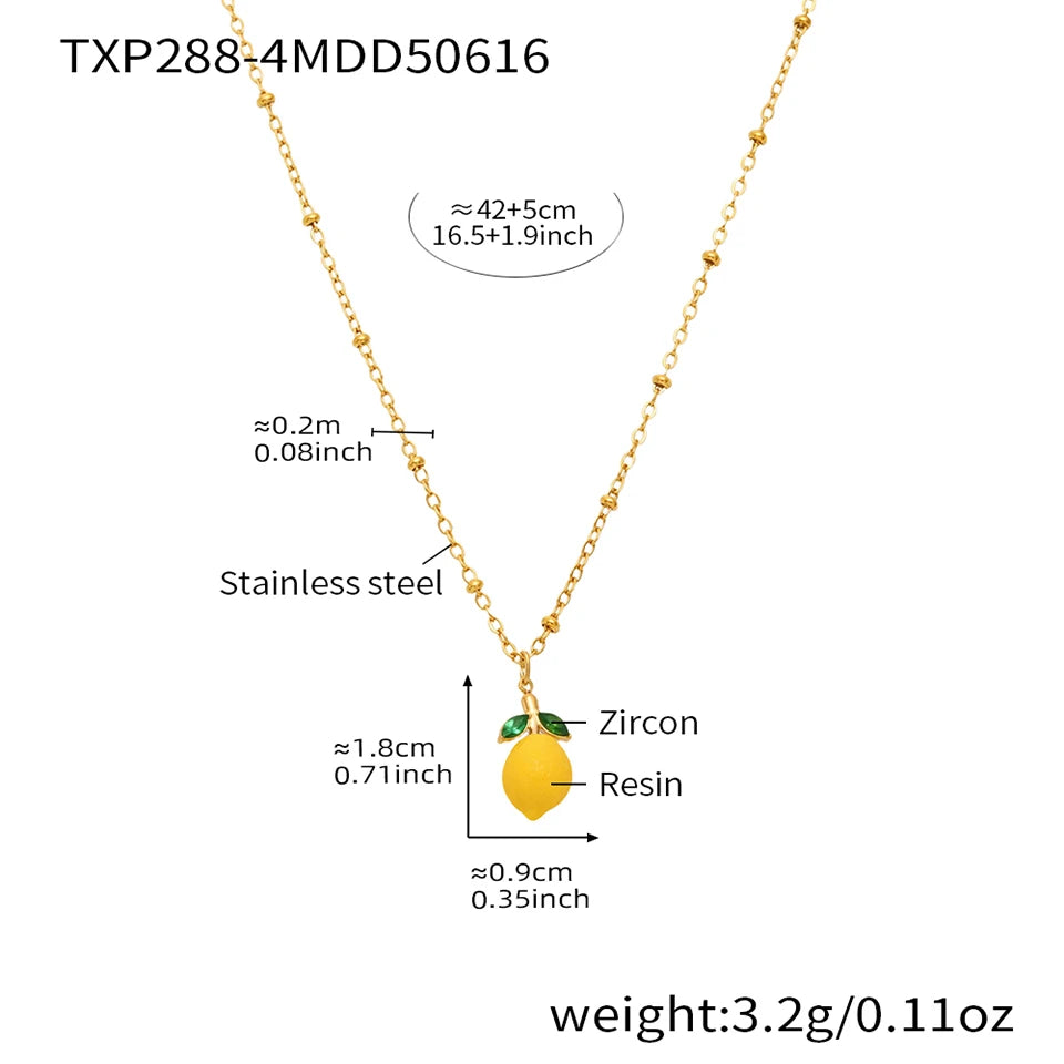 Handmade Beaded Necklace Matching Bracelet Earrings With Lemon Pendant Charms Shell Beads Necklaces Bracelets Earring For Women