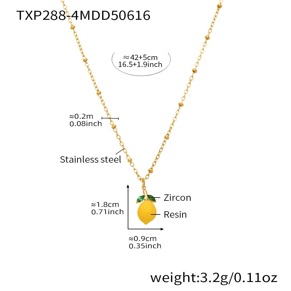 Handmade Beaded Necklace Matching Bracelet Earrings With Lemon Pendant Charms Shell Beads Necklaces Bracelets Earring For Women