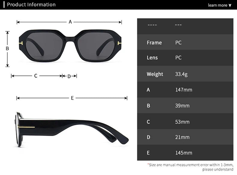 Women Luxury Fashion Square Sunglasses Woman Retro Black Eyewear Shades UV400 Men Trending Sun Glasses Gafas De Sol