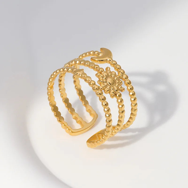 2024 New Flower Ring for Women Simple Temperament Party Fashion Trendy Charm Waterproof Jewelry Gifts Wholesale
