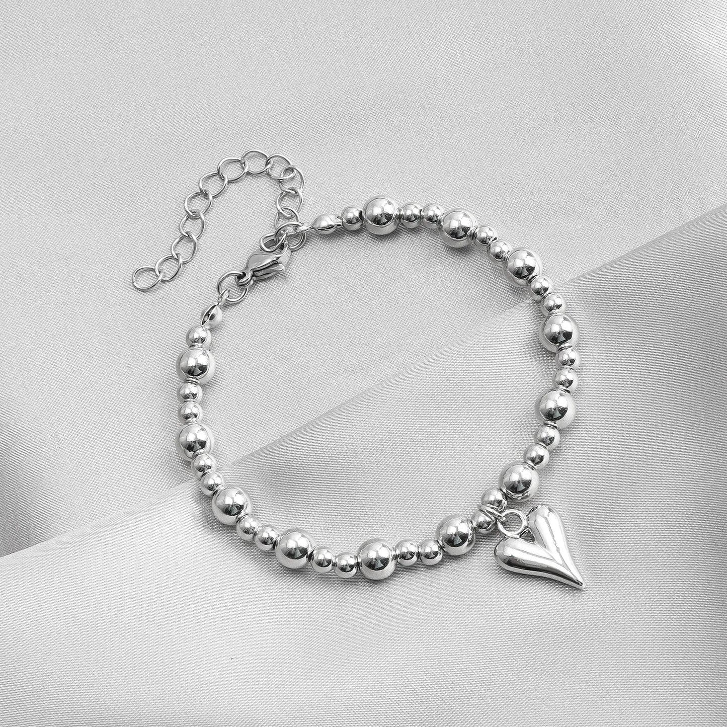 New Heart Beaded Necklace Bracelet Ring Women Boho Crystal Class Gravel Clavicle Chain Cool Y2K Choker Exquisite Fashion Jewelry