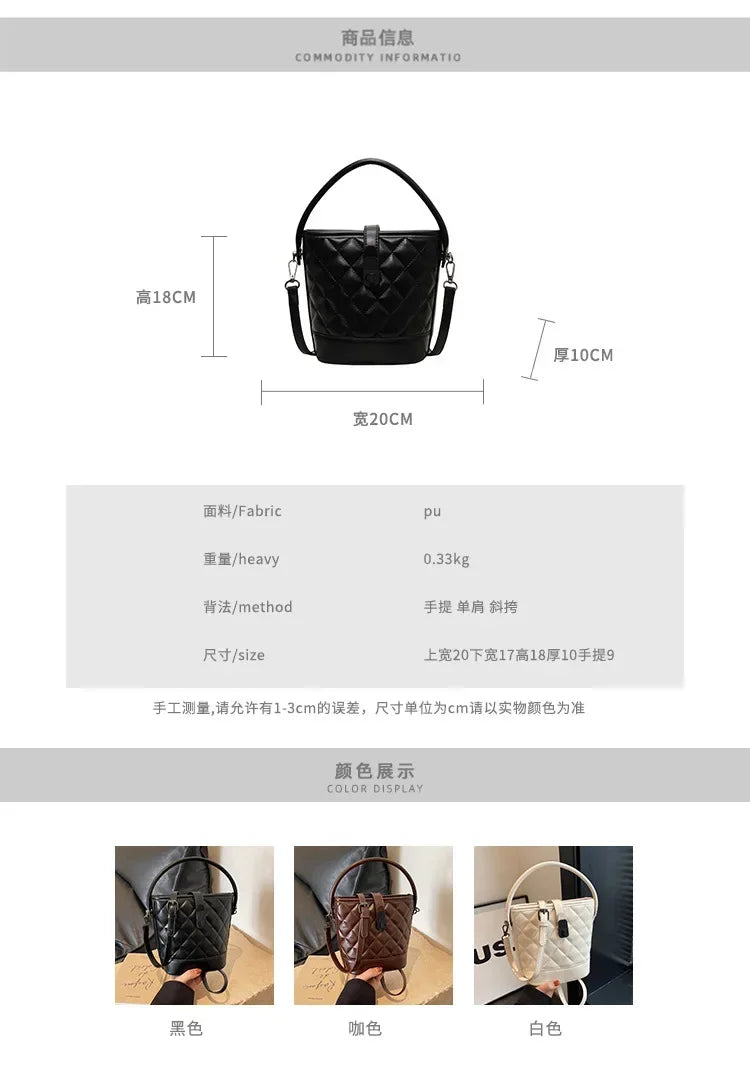 Women's Handbag - Square Design, Retro-Chic Luxury Style, Premium Leather Craftsmanship, Convertible Single-Shoulder Style