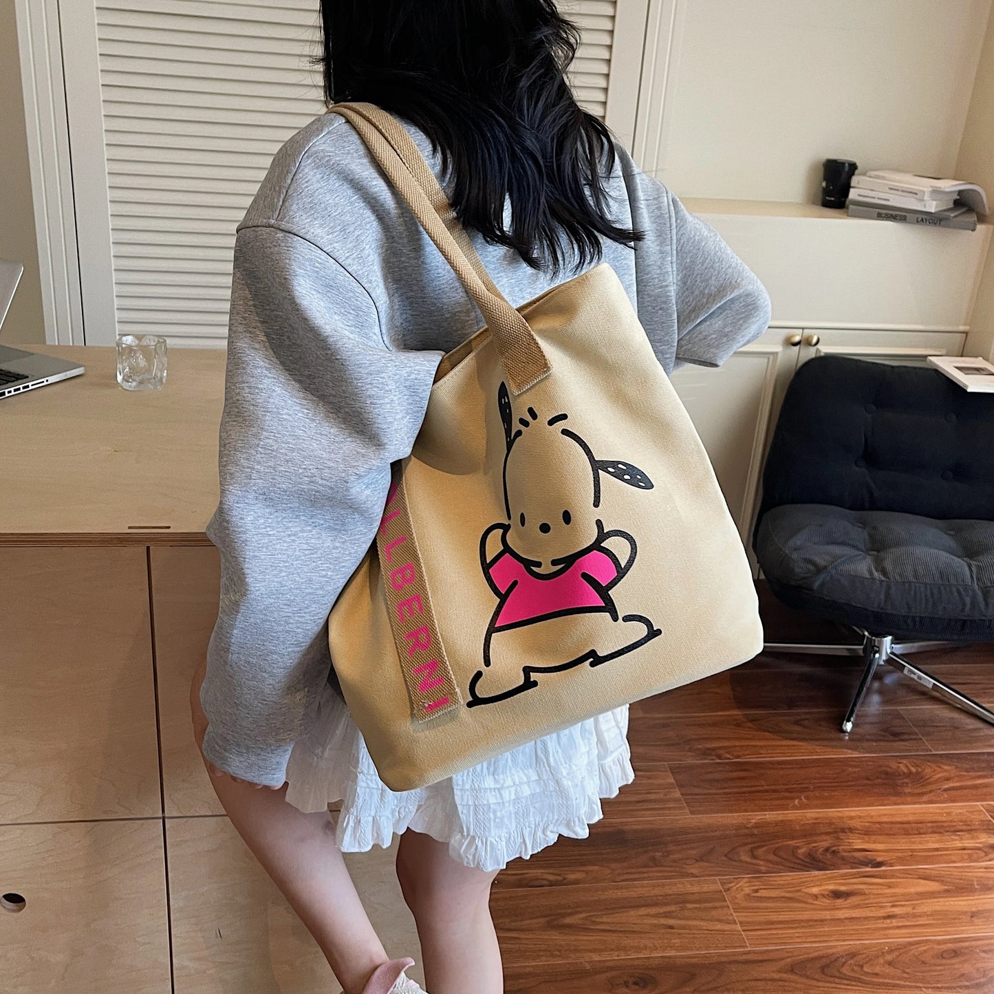 Handbag. Bags women handbags ladies.Cartoon canvas bag women's new large-capacity handbag leisure commuter tote bag make-up bag