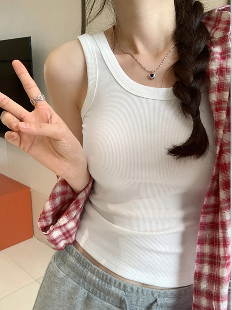 2025 Tank Soft Top For Women Summer Outfits Tight And Sexy Tank Top Knitted Bottom Shirt And Sleeveless Top For Outerwear