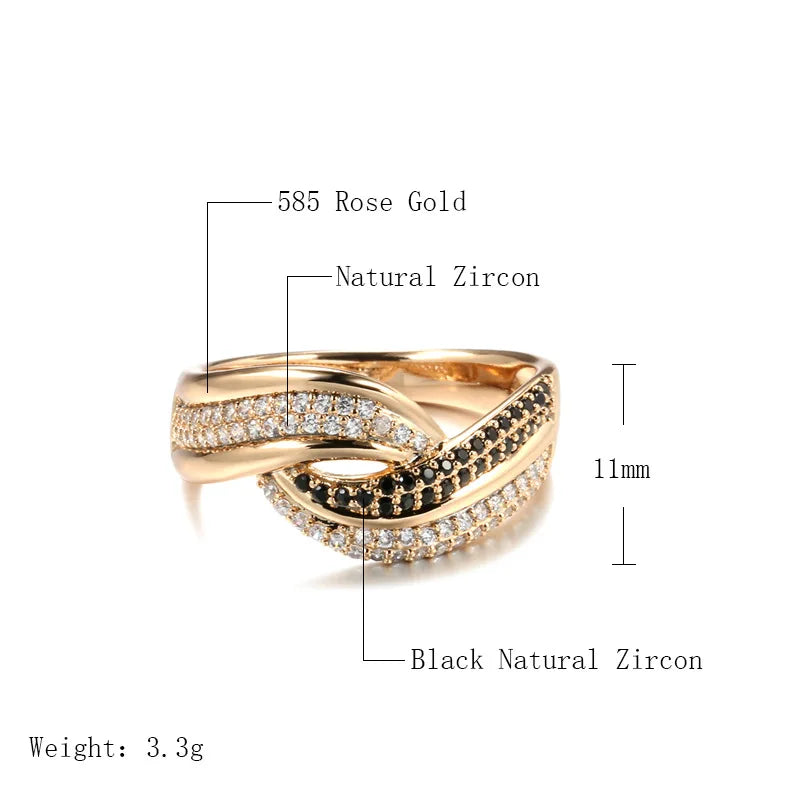 Luxury Wedding Ring for Women Elegant Real 18k Rose Gold Original Jewelry Gift Anillos De Para Mujer Oro 18 K Fine Jewelry