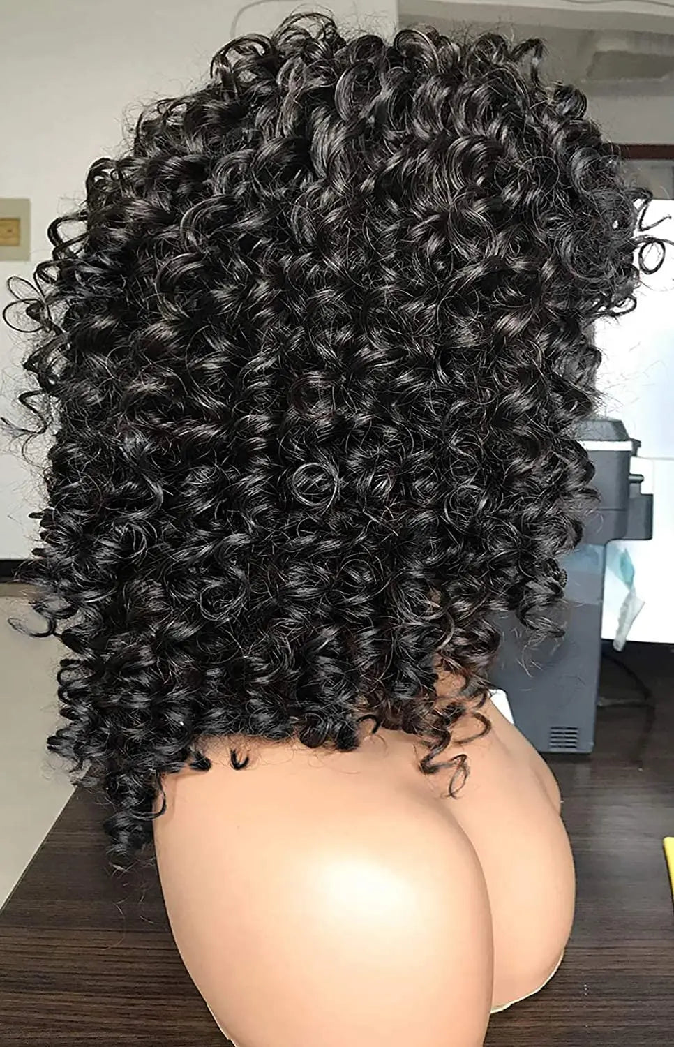 Curly Synthetic Wigs for Women Kinky Curly Headband Wig Synthetic Fiber Natural Looking Glueless Hair for Daily Wear Cosplay