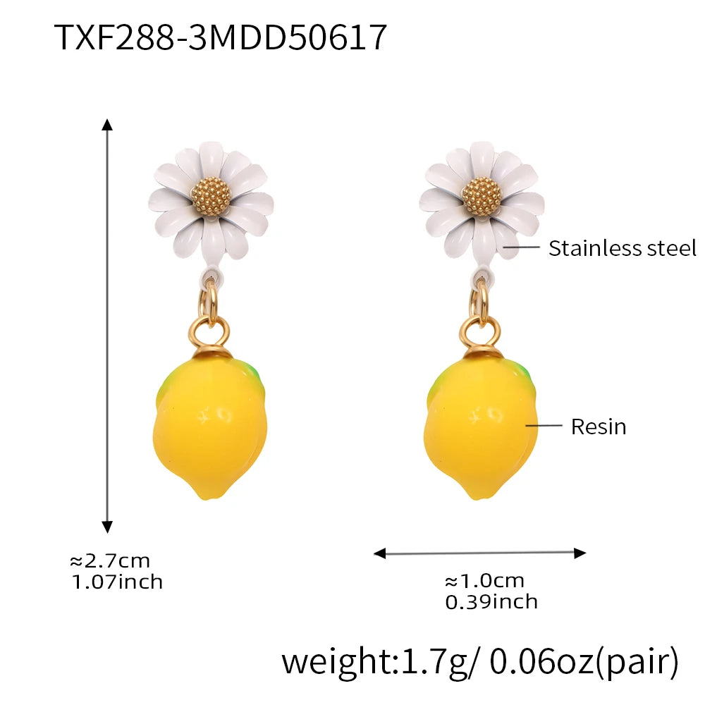 Handmade Beaded Necklace Matching Bracelet Earrings With Lemon Pendant Charms Shell Beads Necklaces Bracelets Earring For Women
