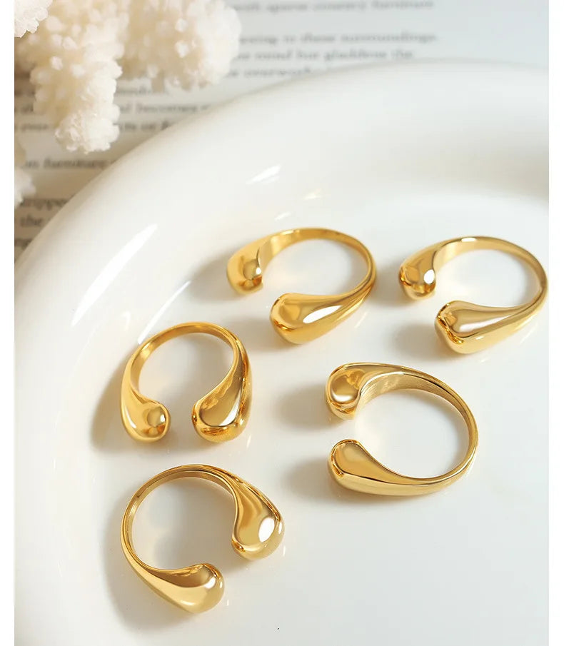 Women's Ring INS Minimalist Unique Open Design Adjustable Plain Circle Sense of Design Versatile Jewelry Accessories
