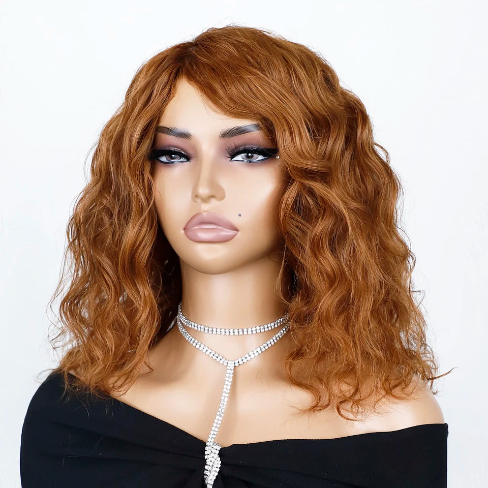 Top Human Hair Wigs Short Pixie Cut Natural Brown Multi Parting 100% Real Human Hair Wigs Perruques Cheveux Humains High Quality