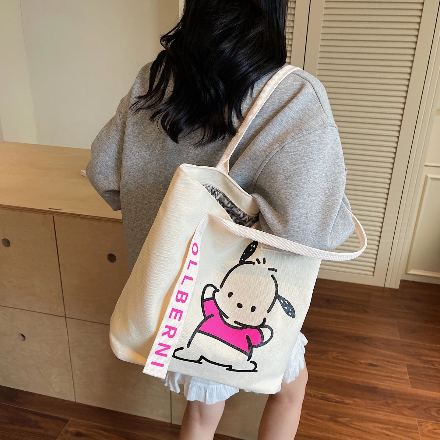 Handbag. Bags women handbags ladies.Cartoon canvas bag women's new large-capacity handbag leisure commuter tote bag make-up bag