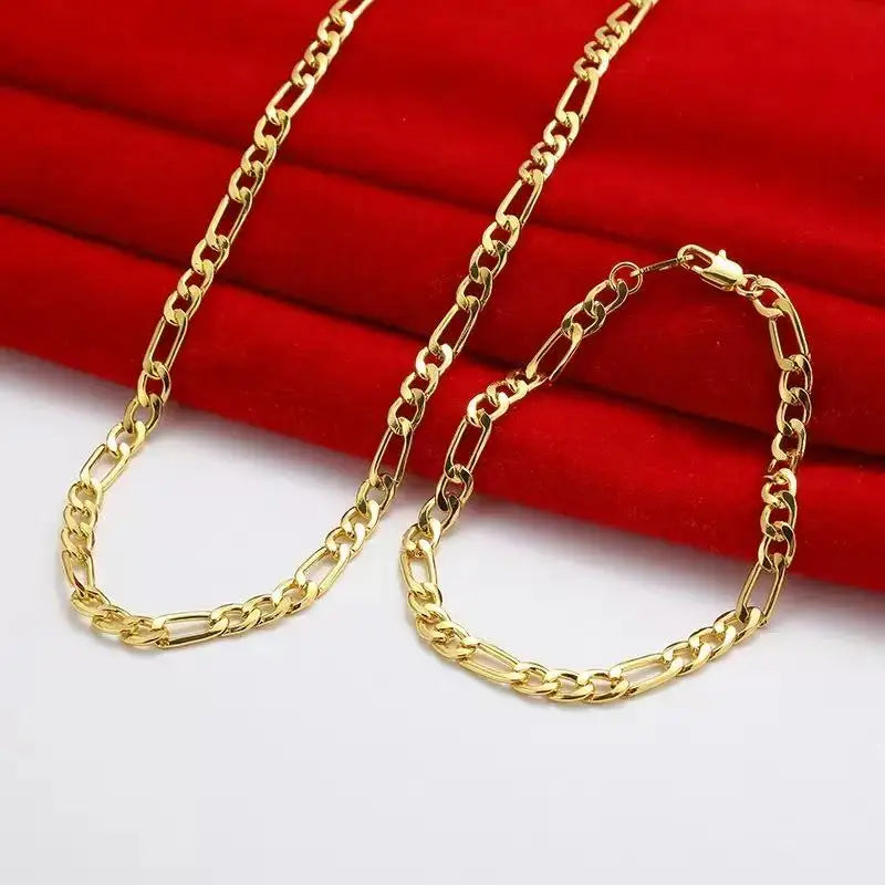 Necklace '16-30inch' Bracelet/8in Two-piece Set of Three-room Silver-plated Jewelry Punk Chain