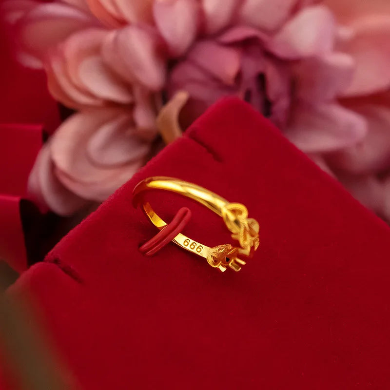 100% 18K Gold Jewelry rings for Women Wedding rings Bohemia Engagement Irregular Anillos Mujer18 K Gold Box