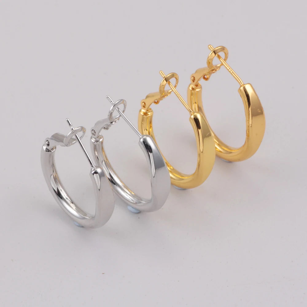 New 925 Sterling Silver Round Earrings Are Simpleand Fashionable In Both Gold And Silver Colors Suitable For Men And Woman