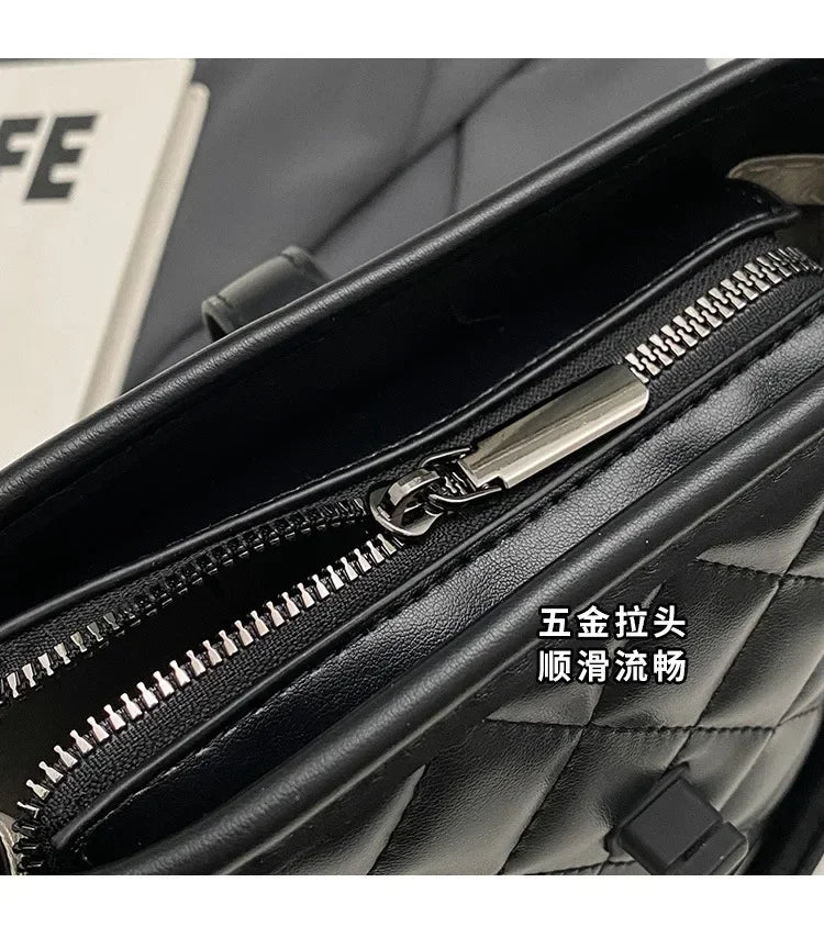 Women's Handbag - Square Design, Retro-Chic Luxury Style, Premium Leather Craftsmanship, Convertible Single-Shoulder Style