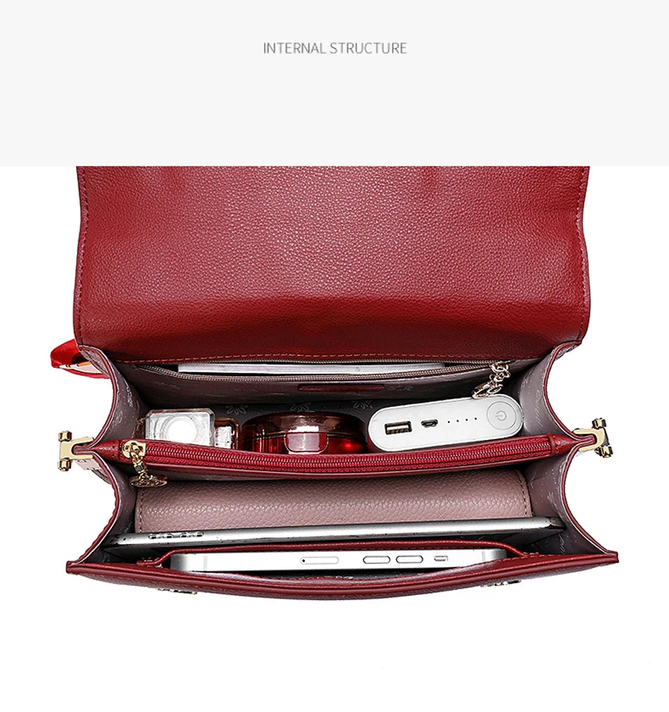 Women's handbag, mother's bag, women's crossbody bag, hand-held small bag, silk scarf, genuine leather women's bag