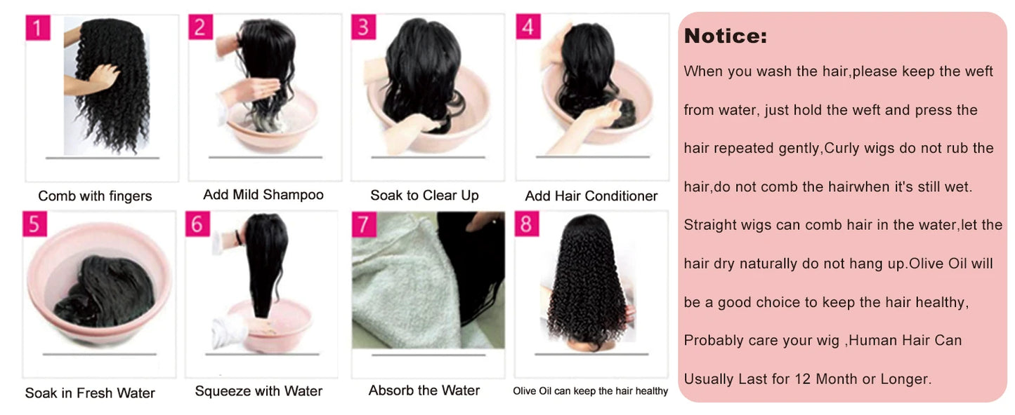 Glueless Wigs Human Hair Pre Plucked Pre Cut Loose Deep Wave Wig Lace Lace Big Wave Long Curly Hair Synthetic Headband