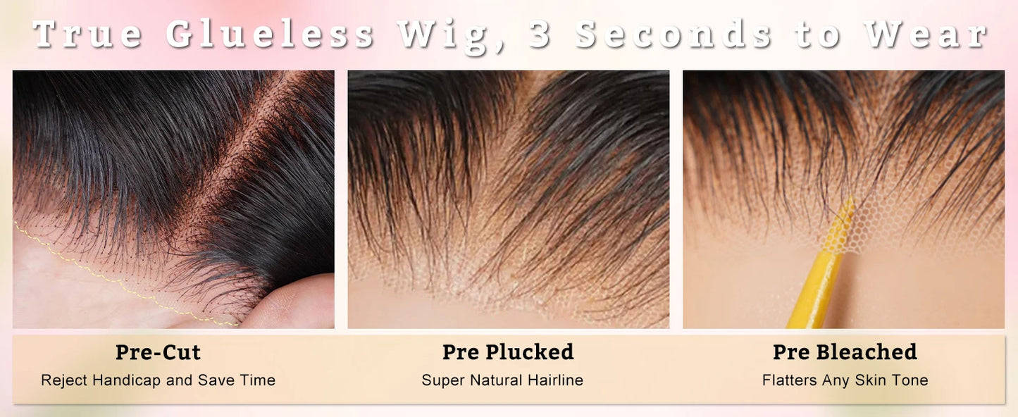 Glueless Wigs Human Hair Pre Plucked Pre Cut Loose Deep Wave Wig Lace Lace Big Wave Long Curly Hair Synthetic Headband