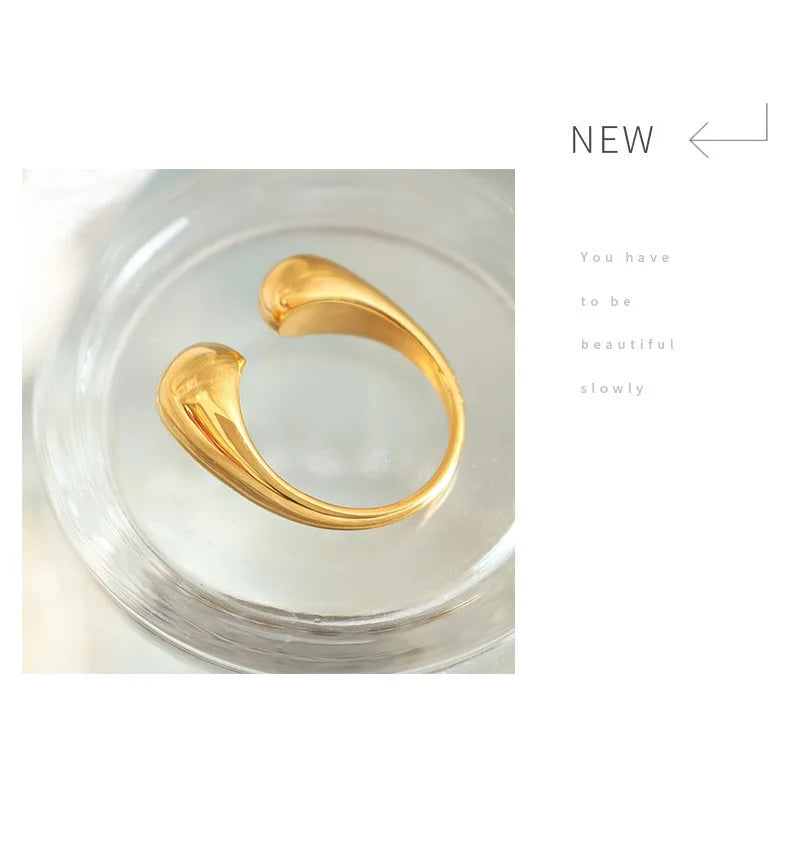 Women's Ring INS Minimalist Unique Open Design Adjustable Plain Circle Sense of Design Versatile Jewelry Accessories